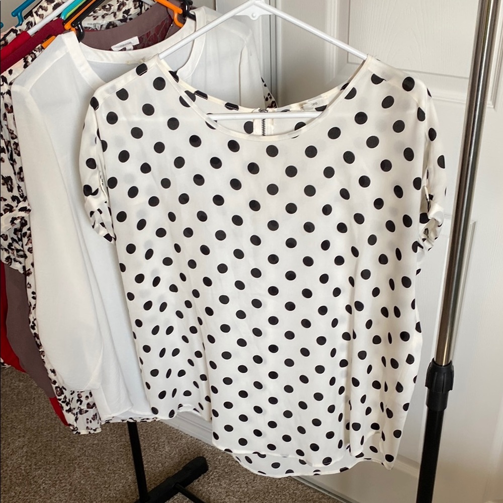 Cream Boxy Blouse with Short Sleeves